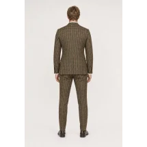 Veste marron tweed carreaux — vue de dos porté
