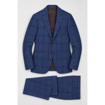 Veste bleu moyen large carreau — packshot ensemble