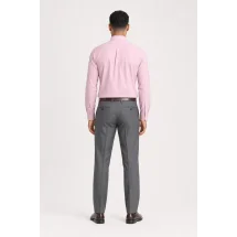 Chemise à carreaux rose et bleu — vue de dos portée