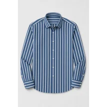 Chemise à rayures bleues et blanches - Style classique pour hommes. — packshot ensemble