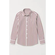 Chemise à rayures rouges pour homme — packshot ensemble