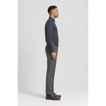 Chemise carreaux bleu — vue profil portée