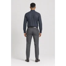 Chemise carreaux bleu — vue de dos portée