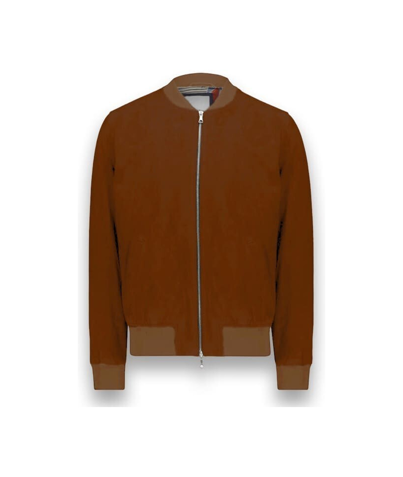 Blouson nubuck marron cognac MA1 Steve - Style et confort pour hommes.