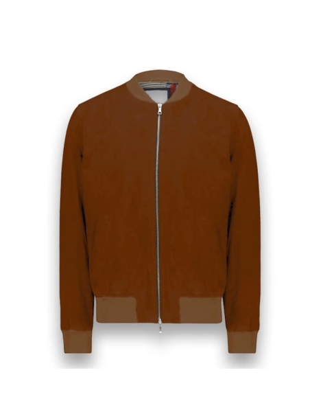 Blouson nubuck marron cognac MA1 Steve | Costume Privé Paris