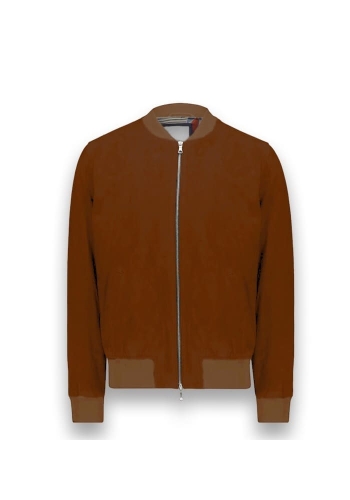 Blouson nubuck marron cognac MA1 Steve - Style et confort pour hommes.