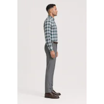 Chemise carreaux vert — vue profil portée