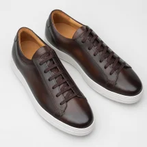 Baskets cuir marron patiné — vue alternative finition