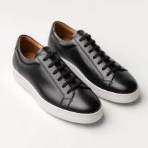 Baskets cuir noir patiné — vue alternative finition