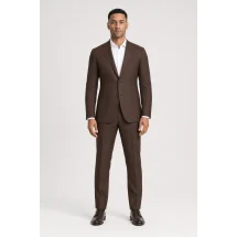 blazer marron sport — porté face — sur mesure — Costume Privé Paris