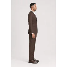 blazer marron sport — vue profil porté