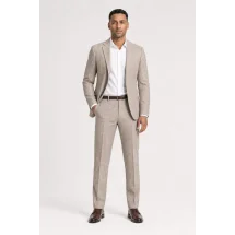 blazer beige — porté décontracté veste ouverte