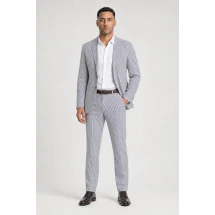 blazer seersucker — porté décontracté veste ouverte