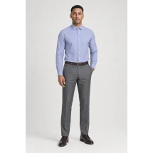 chemise Lin Bleu Rayures — portée veste ouverte décontractée