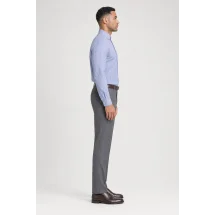 chemise Lin Bleu Rayures — vue profil portée
