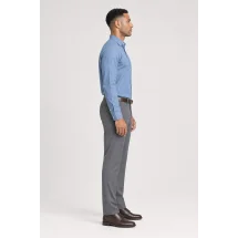 Chemise Denim Bleu Moyen — vue profil portée