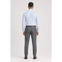 Chemise bleu Lin rayures blanches — vue de dos portée
