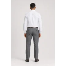 Chemise Blanche Larges Rayures — vue de dos portée