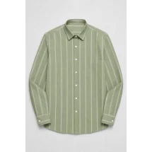 Chemise Verte Lin Rayures — packshot ensemble