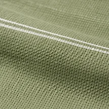 Chemise Verte Lin Rayures — détail macro tissu et col