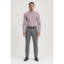 Chemise Rayures Bleu Blanc Rouge — portée face — sur mesure — Costume Privé Paris