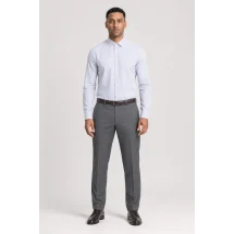 Chemise blanche rayures giro inglese — portée face — sur mesure — Costume Privé Paris