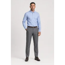 Chemise Bleu rayures Coton Lin — portée veste ouverte décontractée