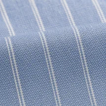 Chemise Bleu rayures Coton Lin — détail macro tissu et col