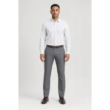 Chemise Coton Lin Blanc — portée face — sur mesure — Costume Privé Paris