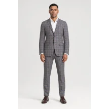 Blazer Bleu prince de Galles — porté face — sur mesure — Costume Privé Paris