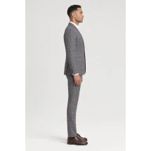 Blazer Bleu prince de Galles — vue profil porté
