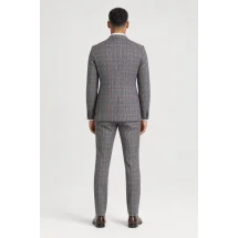 Blazer Bleu prince de Galles — vue de dos porté