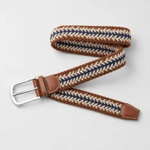 Ceinture Tressée tricolore marron — packshot — Costume Privé Paris