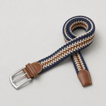 Ceinture Tressée tricolore bleu — packshot — Costume Privé Paris