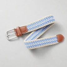 Ceinture Tressée tricolore bleu ciel — packshot — Costume Privé Paris