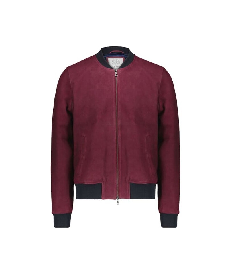 Blouson nubuck rouge foncé MA1 Steve