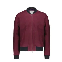 Blouson nubuck rouge foncé MA1 Steve | Costume Privé Paris