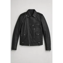Blouson biker Cuir Noir James — packshot ensemble