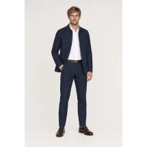 Veste Safari Nubuck bleu Robert — porté décontracté veste ouverte