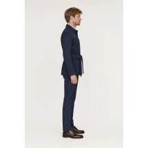 Veste Safari Nubuck bleu Robert — vue profil porté