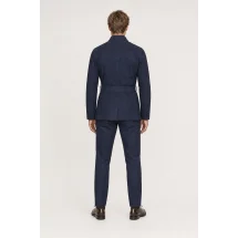 Veste Safari Nubuck bleu Robert — vue de dos porté