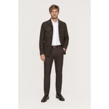 Saharienne Nubuck marron Roger — porté décontracté veste ouverte