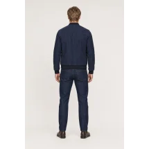 Blouson Suede bleu MA1 Steve — vue de dos porté