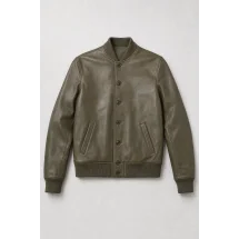 Blouson Cuir vert MA1 Steve — packshot ensemble
