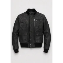Blouson Cuir noir A1 Marlon — packshot ensemble