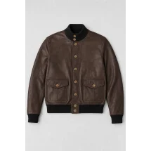 Blouson Cuir marron glacé A1 Cary — packshot ensemble