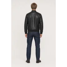 Blouson Cuir noir A1 Cary — vue de dos porté