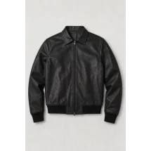 Blouson Cuir Noir A2 John — packshot ensemble
