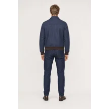 Blouson Nubuck bleu A2 John — vue de dos porté