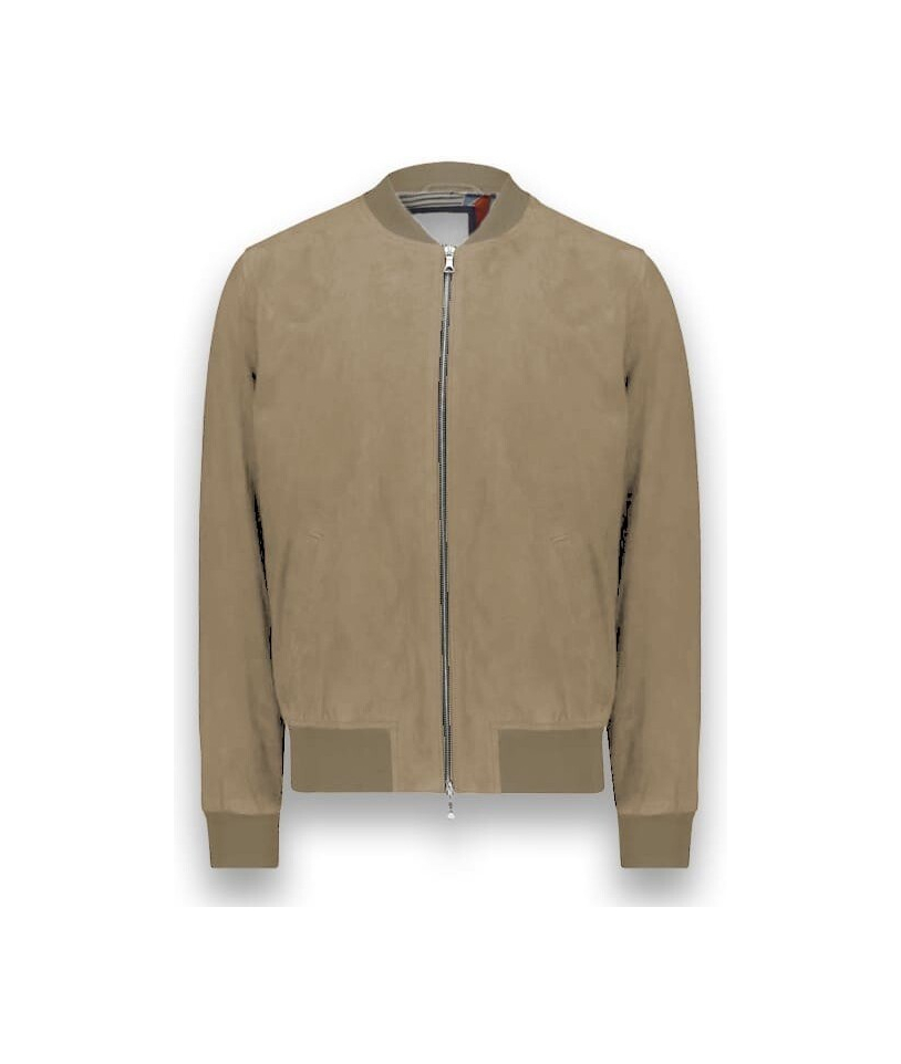 Blouson nubuck beige sable MA1 Steve